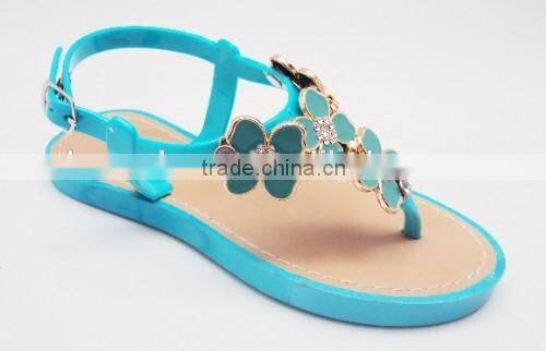 Flower Top PVC Flat Sandals for Girls and Women
