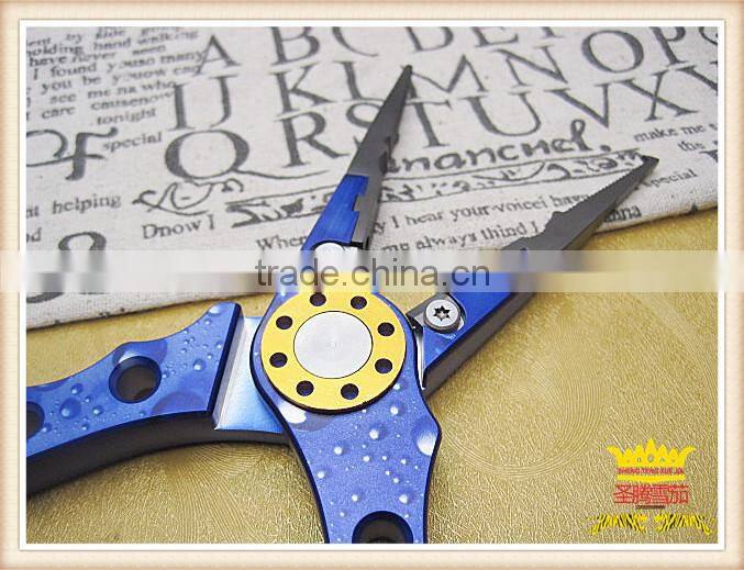 New fancy blue space aluminum alloy multifunctional pliers, fishing pliers, fishing scissors, fishing tools