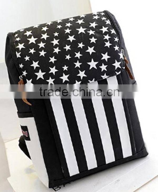 Brand designer european backpack;New francy college union flag strip backpack;