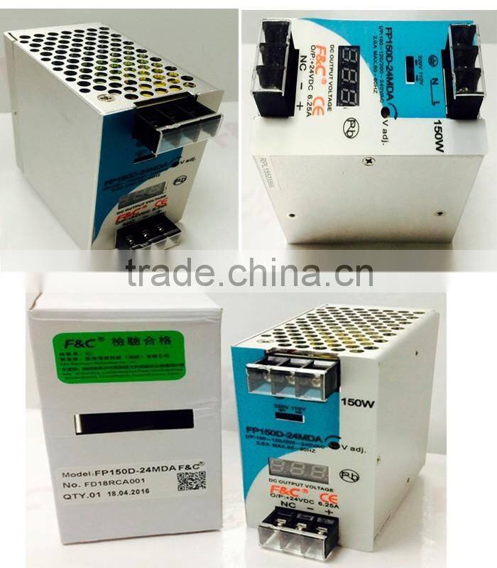 FP150D -24MDA 150W 24Vdc Din-Rail Switch Power Supply with 100-120VAC or 200-240 VAC input