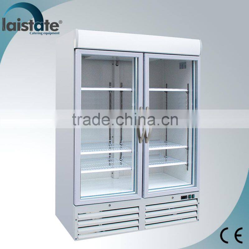 2 Glass Door Low Temperature Upright Static Display Cabinet