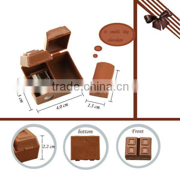 Chocolate Shaped Pencil Sharpener With Eraser