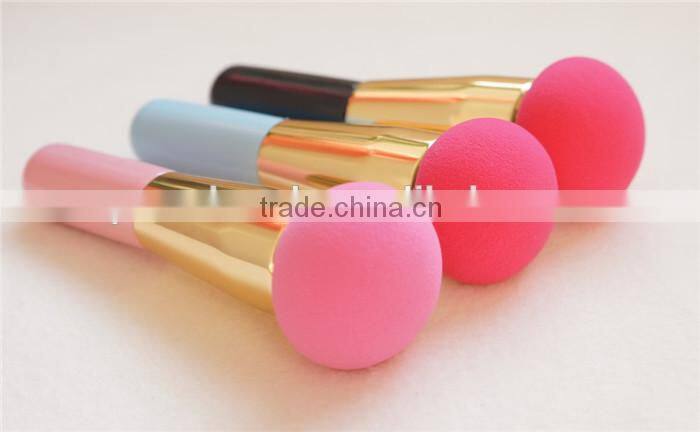 Private Label Non Latex Cosmetic Make Up Sponge Brushes with Wood Handle
