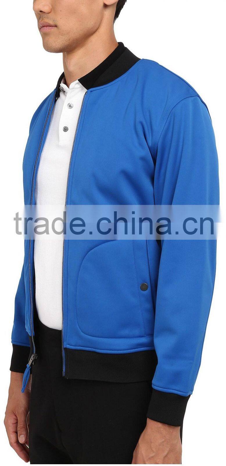 Ramax Custom Men Classic Front Zip Bomber Neoprene Jacket