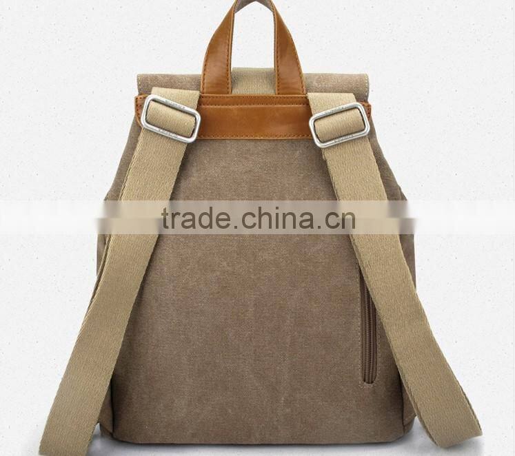 Casual lady canvas backpack bag women
