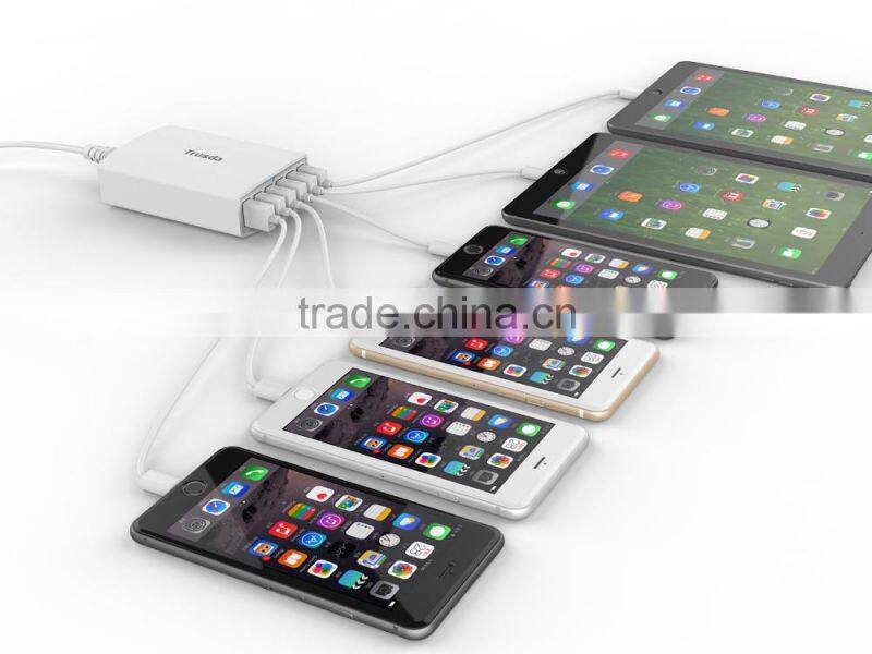 China Top Ten Selling Products Patent Design Christmas Gift 60W Waterproof 6 Socket USB Wall Charger