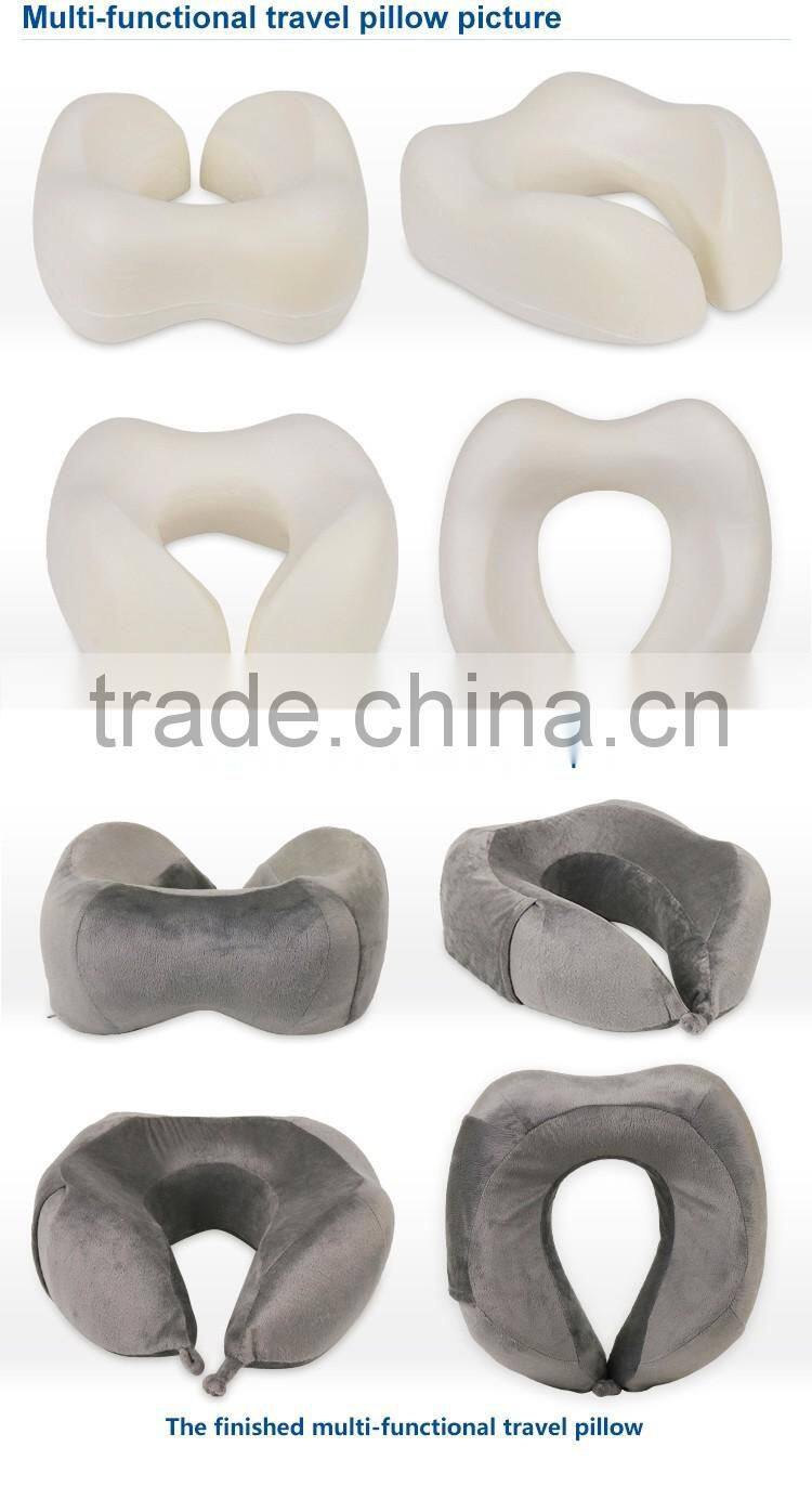 Luxury u shaped carry bag folding heated travel neck pillow