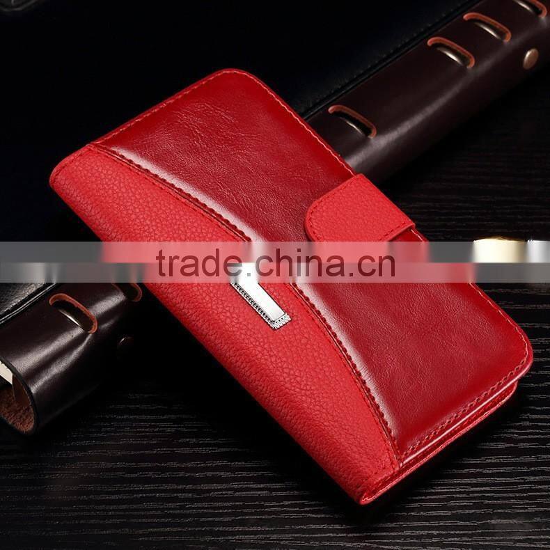Luxury litchi texture wallet leather case for lenovo s850