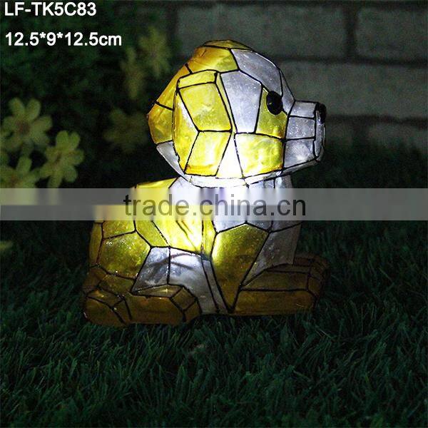 2016 polyresin garden dog solar light