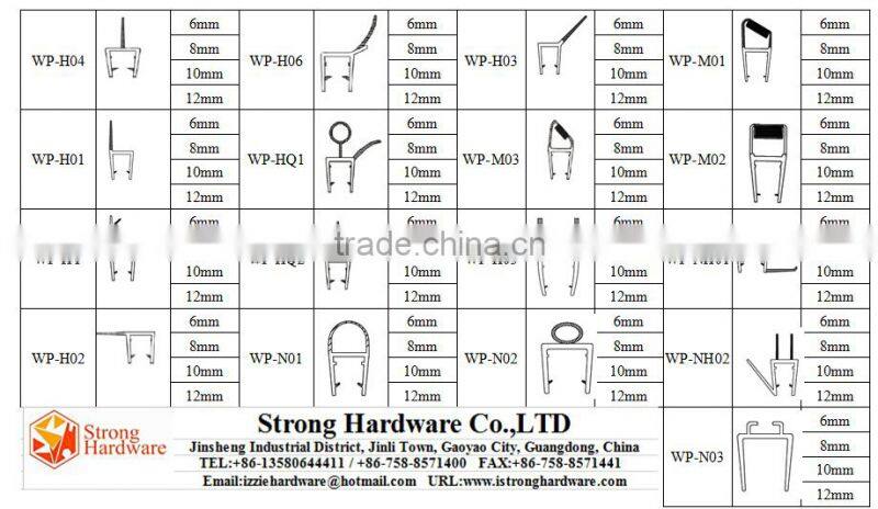 magnetic seal strip shower door ,PVC waterproof/waterproof, glass shower door plastic seal strip