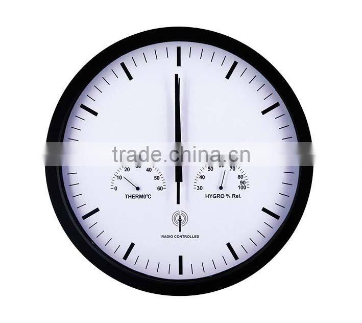 hot selling 12 inch aluminum Radio controlled wall clock