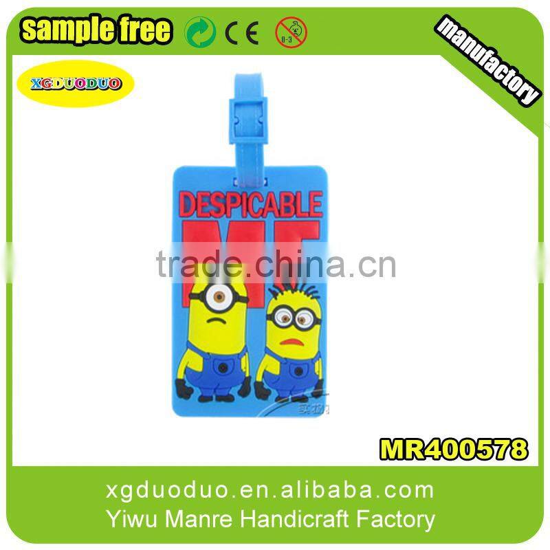 Promotion gift customize rubber embossed logo luggage tags PVC