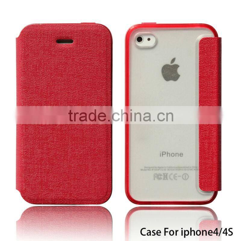 High quality custom leather phone cases for iphone 4 mobile phone