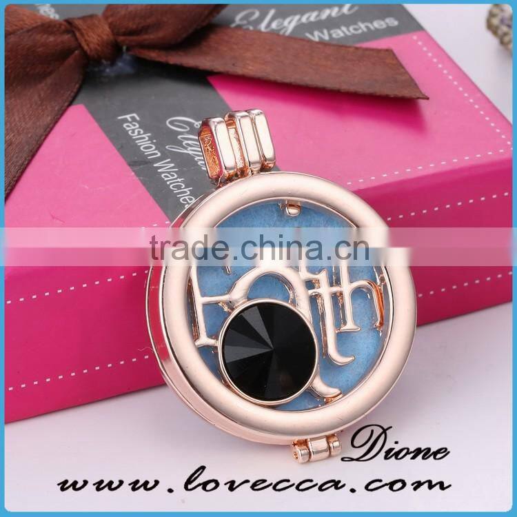 2016 New Design Locket Round Fashion Aromatherapy Perfume Necklace