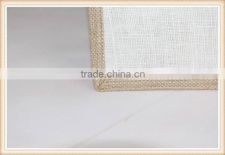 jute bag white color front and back,nature with side,linen fabric inner