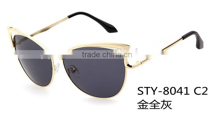 2015 lastest brand cat eye style silkscreen printing for sunglasses