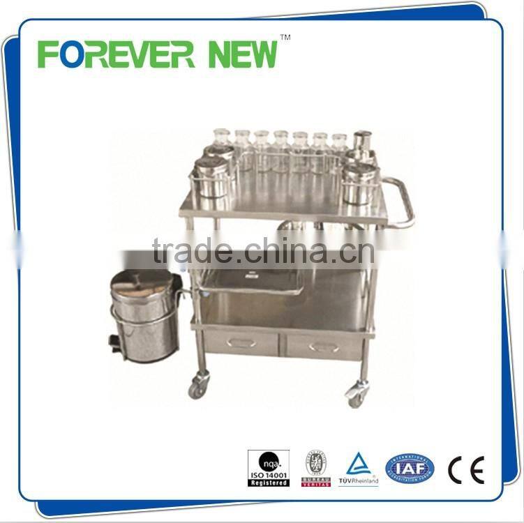 YXZ-014 hospital economic two layers stainless steel utility trolley