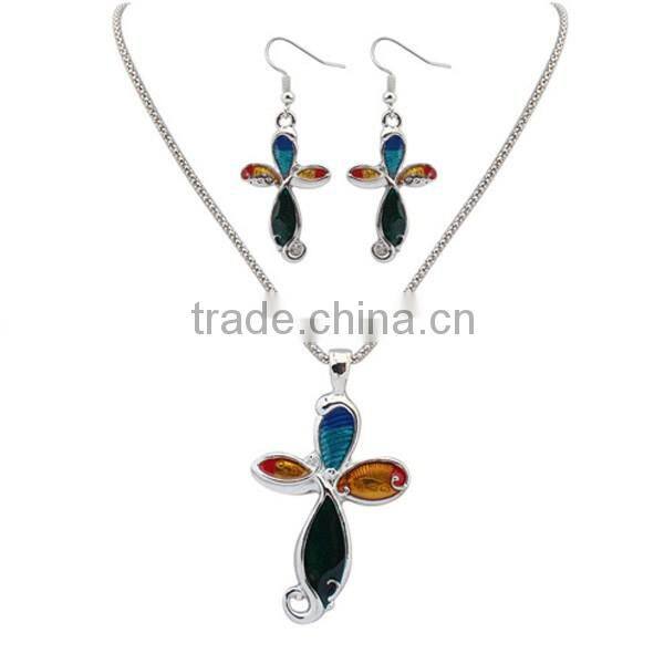 Fashion European Flower Jewelry Necklace And Earring Sets