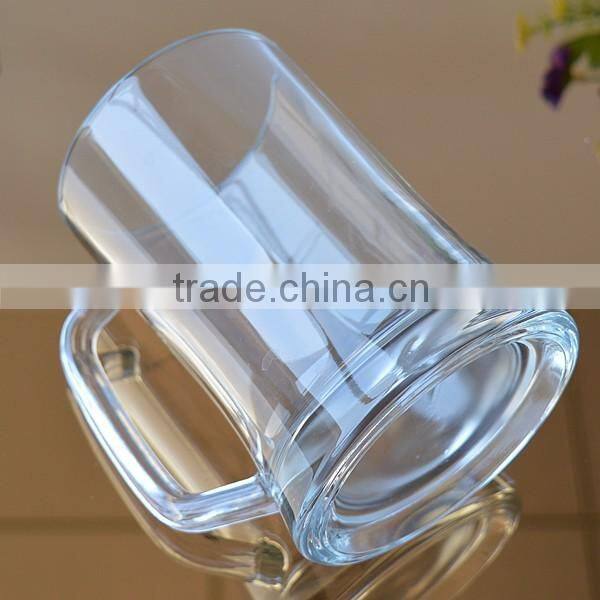 High quality clear beer glass mug creative with a handle large capacity 500ml