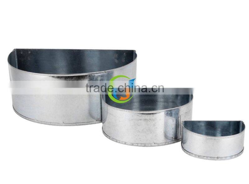 Galvanised steel hanging chicken feeder