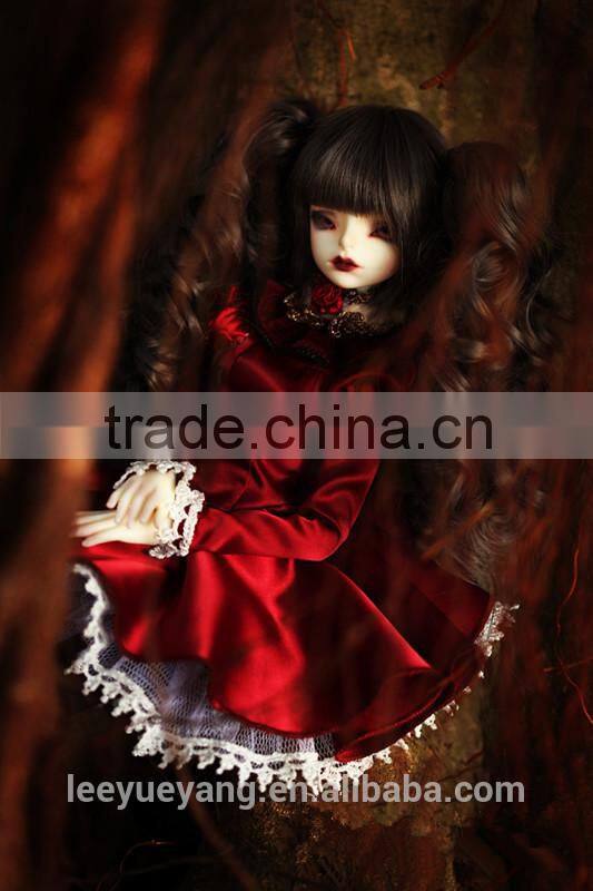 High quality dark brown deep curly lolite 1/4 BJD doll wigs