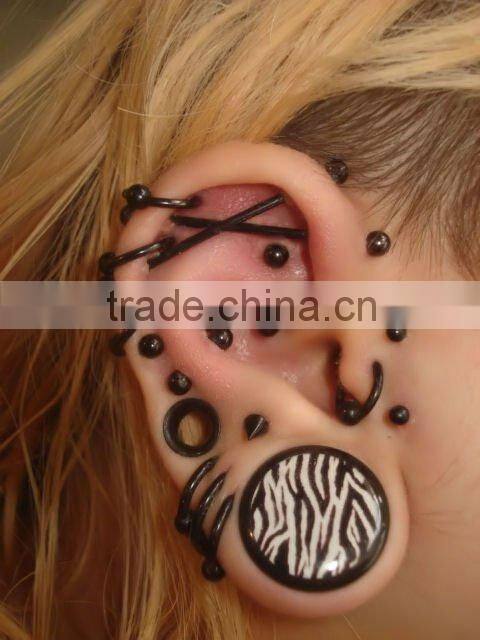 gold CBR captive bead ring earrings lip rings with two balls in the top hot and beautiful body piercing jewelry