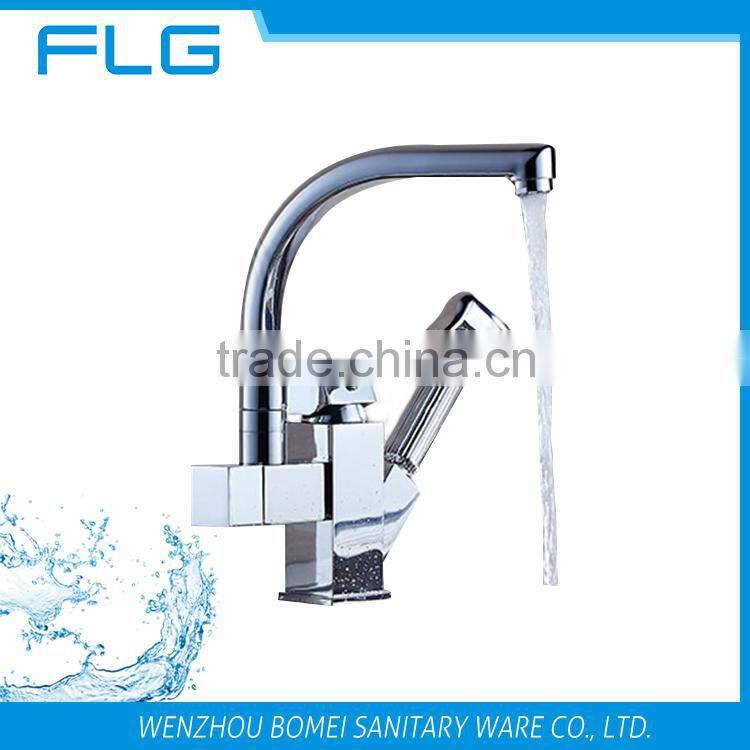 Lead Free Pull Out Spray Kitchen Sink Faucet FLG8019 High Quality Chrome Finished Kitchen Sink Faucet