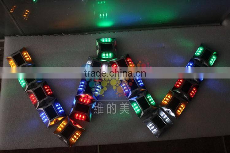 Yellow LED flashing light cat eye reflective aluminum solar road marker