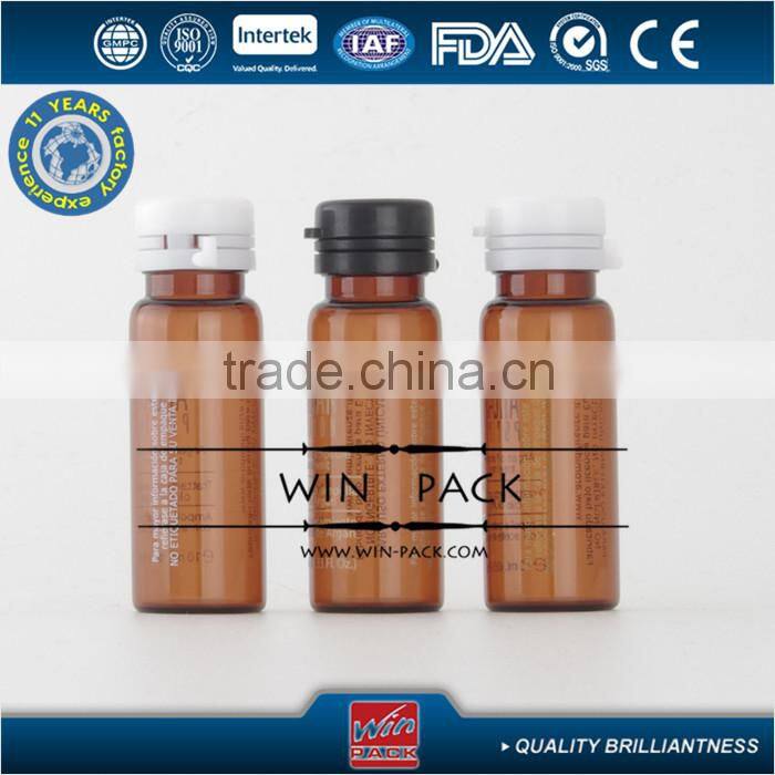 2ml,3ml,5ml amber test tube with protection cap,good quality glass bottle supplier