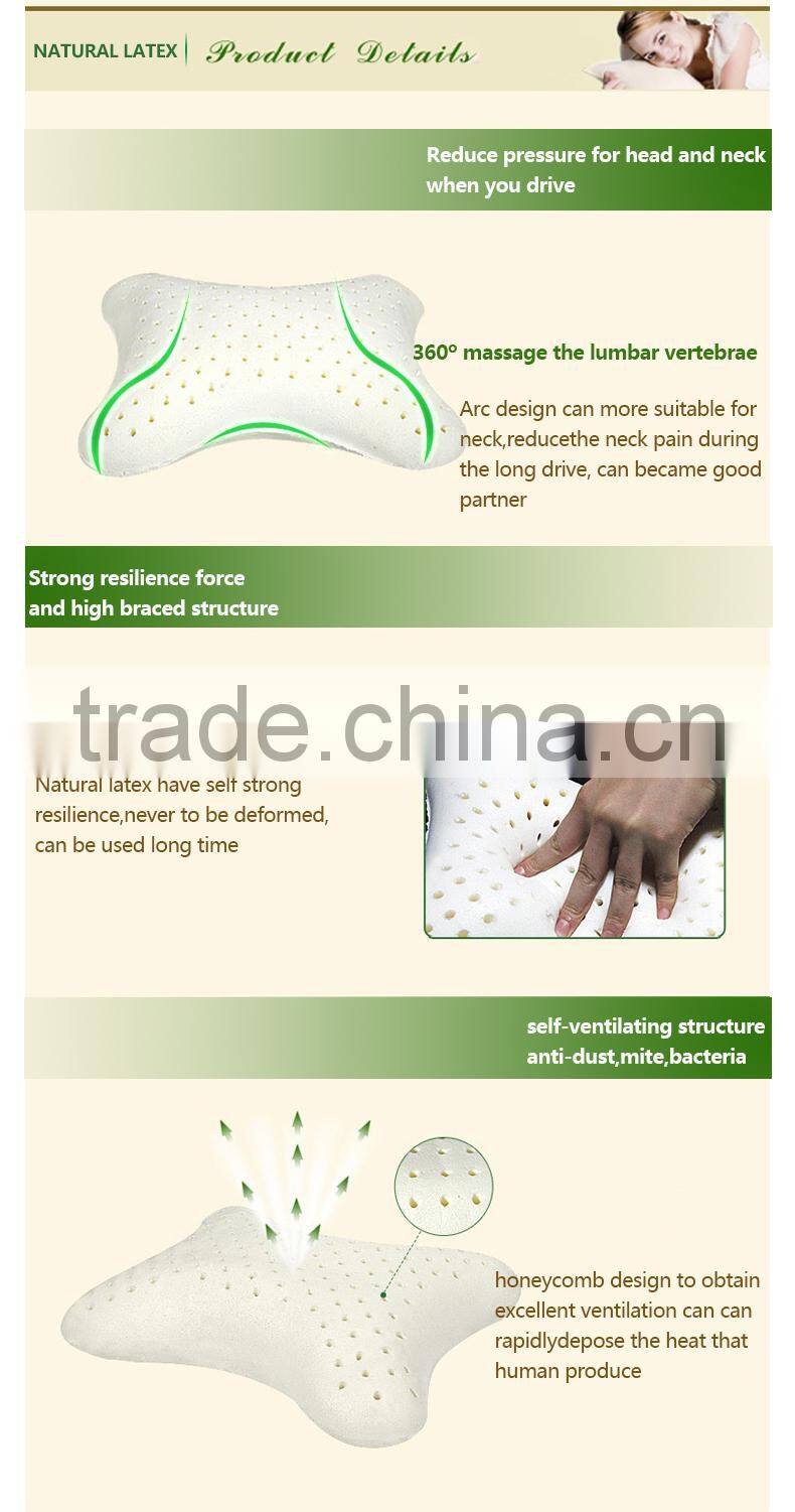 Bone Shape Natural Latex Pillow for Neck Support on Car Seat