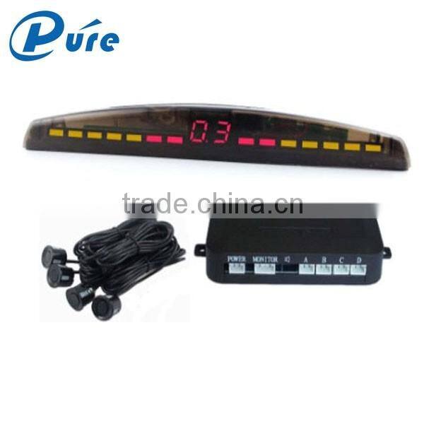 Car digital led numeral and color display 4 sensors parking sensor assist monitor system with four-step Bibi alarm sound