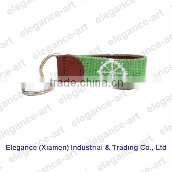 New Arrival Customized Needlepoint Leather Key Fob, Key Chain Holder