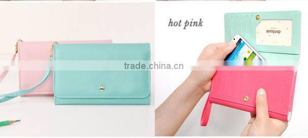 Pu Leather Smart Phone Wallet Mobile Card Holder Case Coin Bag Pouch Purse For S3 5/4/4s With Pvc Box Packing