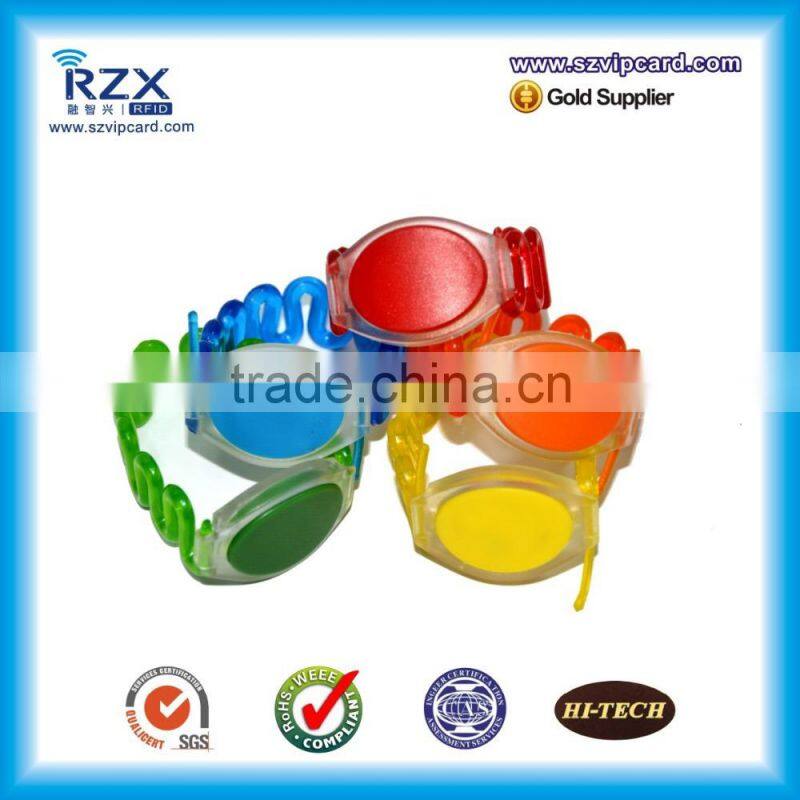 13.56Mhz access RFID Silicone wristband with Dia 55mm 65mm 74mm
