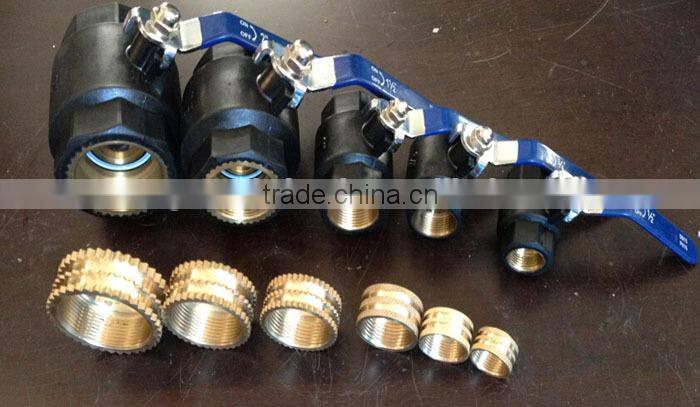 brass insert and long handle nylon ball valve