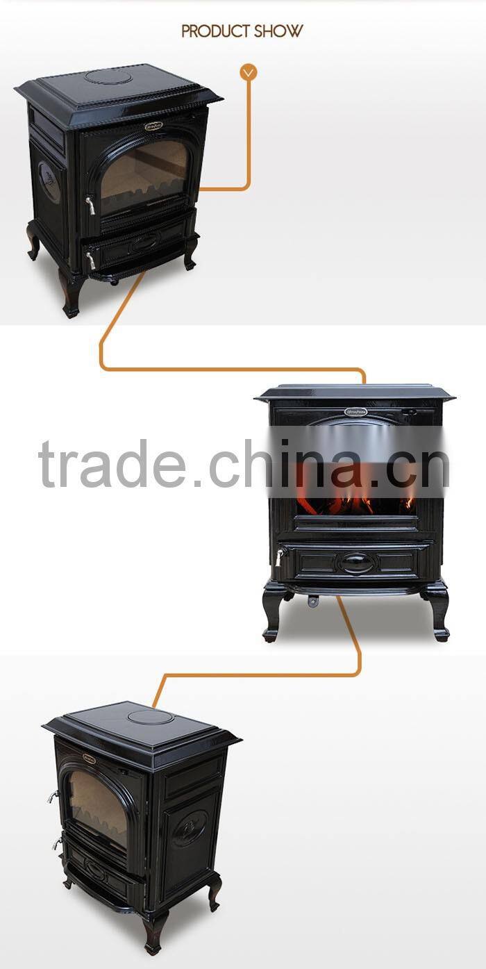 Large wood burning stove/fireplace used at winter home warming