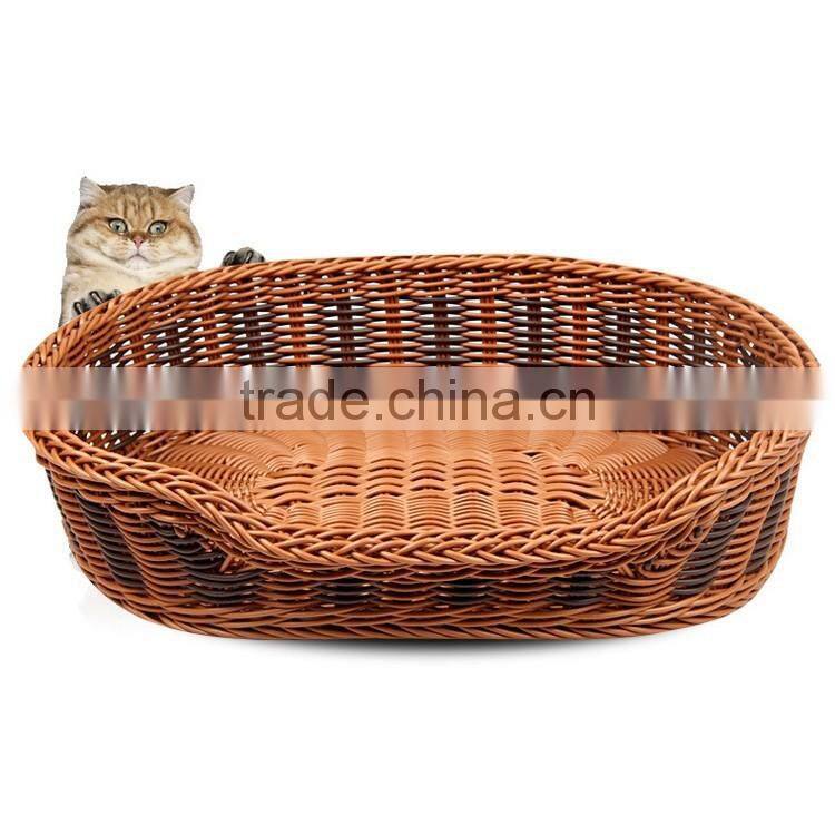 2016 cheap pet accessory custom size wicker hand made pet basket
