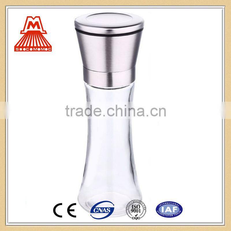 Manual Glass bottle pepper grinder /spice grinder from alibaba store