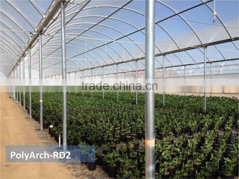 RoughBrothers PolyArch-RD2 Muli-span Galvanized Steel Frame Agricultural greenhouse
