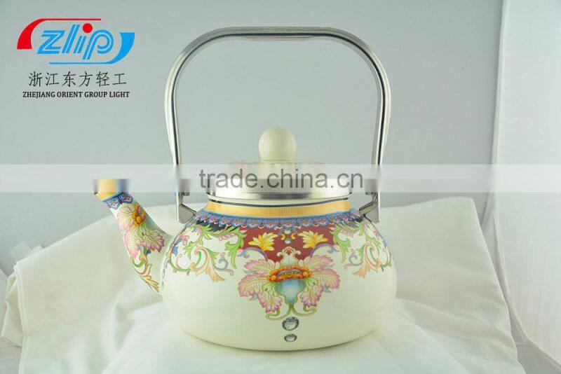 The Fashion Melon Shape 2.5L Enamel Kettle With Wooden/metal Knob