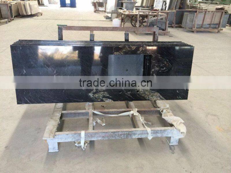 Black titanium granite slab for kitchen countertop