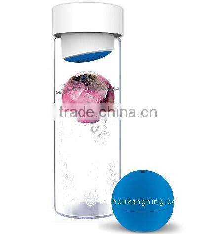 Glass Water Bottle with Fruit Iceball Maker