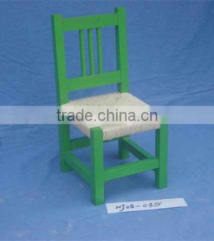 Colorful kids wood chair with back&grass met