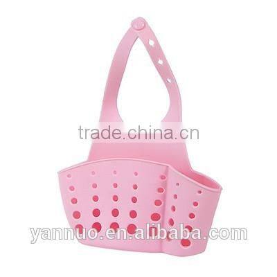 Adjustable button type Sink storage Basket, Food Hanging Baskets Plastic Kitchen