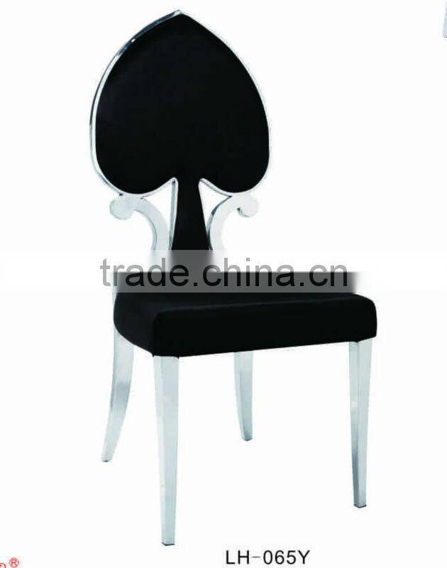 LH-065Y brushed stainless steel dining chair