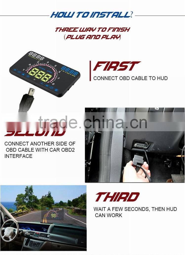 Latest Automotive E350 5.8" Inch Car OBD2 Headup LED OBD2 Display HUD