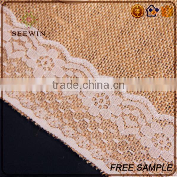 2017beautiful rectangle chevron burlap lace table runners cheap