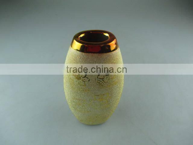 mordern design golden porcelain type vase for home decoration