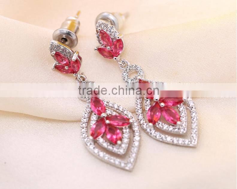 Wholesale Stock Small Order Fashion Women Alice Garden Long Zircon Earrings