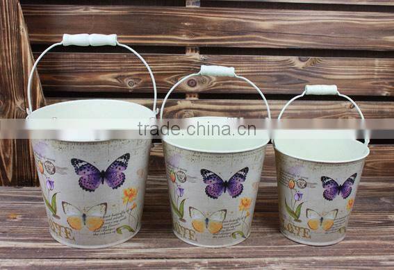 Hot Sale paper dacal pot, metal bucket, flower metal pail